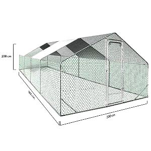 Enclos XXL pour Poules – Parc de 24m² en Acier Galvanisé avec Structure Renforcée
